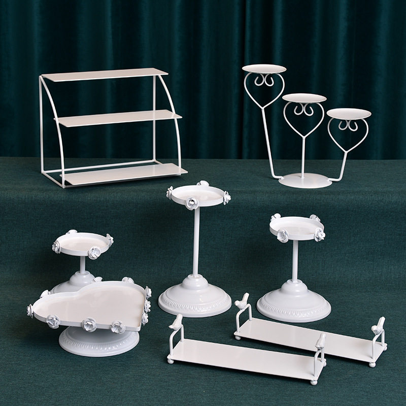Estilo Europeo retro blanco postre decoración de la Mesa de Mori decoración de la boda apoyos de té break Mesa soporte de exhibición bandeja de la torta