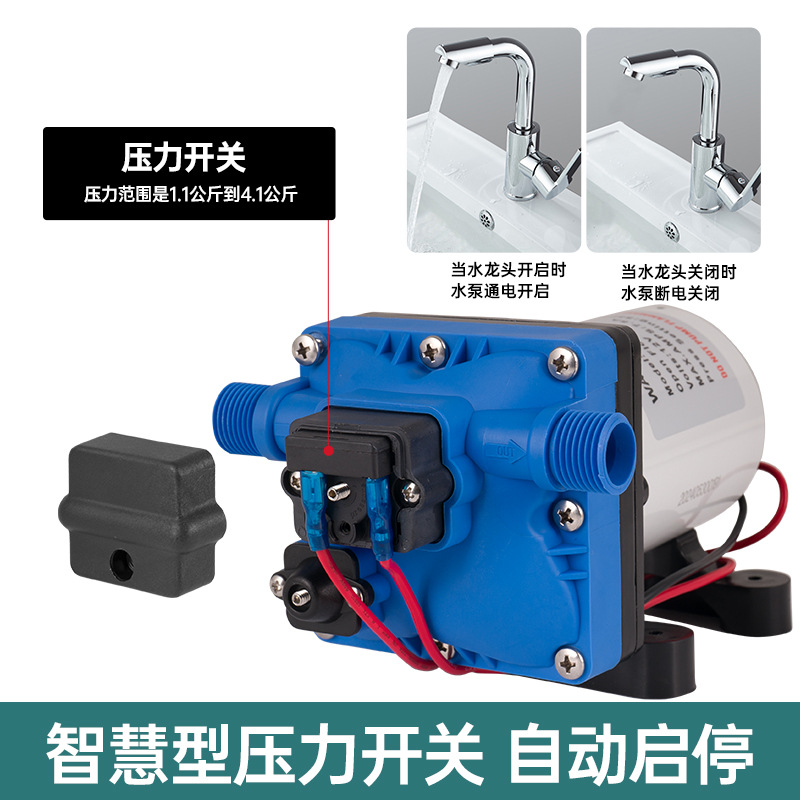RV 워터 펌프 자동 12V 전기 다이어프램 펌프 침대 자동차 DC 부스터 펌프 가정용 자체 프라이밍 급수 스프레이 워터 펌프