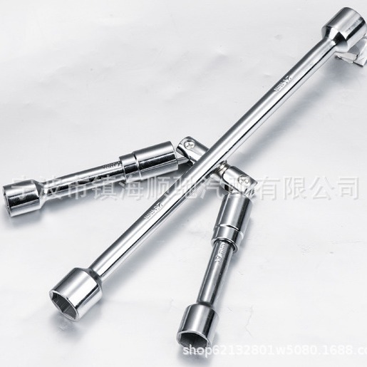 折叠十字扳手轮胎扳手 汽车修理工具 十字套筒扳手 镀铬