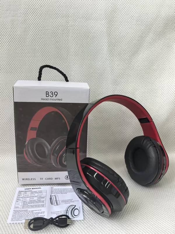 国境を越えた人気の B39 ヘッドマウント ワイヤレス Bluetooth ヘッドセット スポーツ 超長時間スタンバイ カラフルなライト 伸縮式折りたたみヘッドセット|undefined