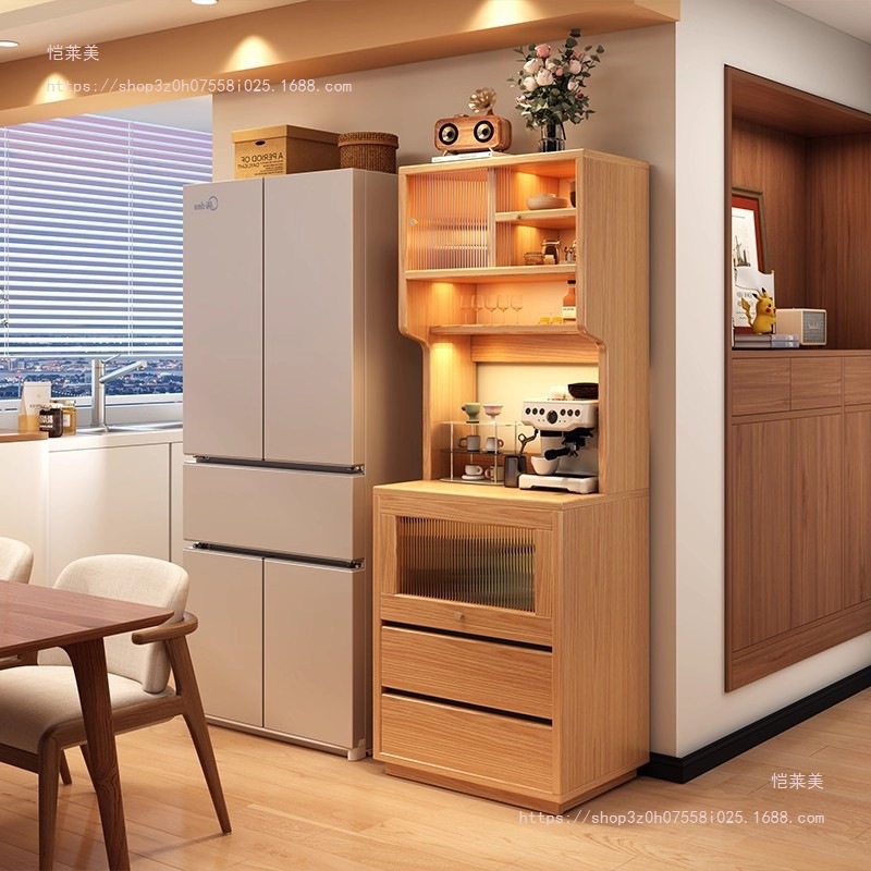 Kailai Meicante Sideboard Against the Wall Integrated Side Cabinet Storage Cabinet Living Room Water Bar Narrow Cabinet Tea Cabinet Coffee Cabinet Multi-Purpose