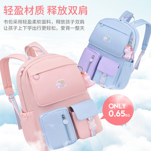 Schoolbags for primary school students and girls canvas cross-border dropshipping factory wholesale backpacks for grades 1-34