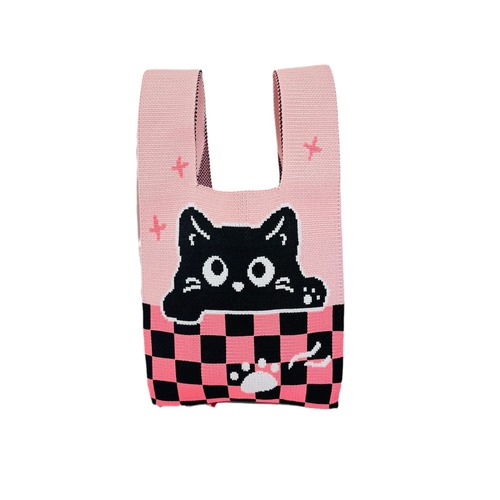 Cartoon Panda Knitted Handbag Large Capacity Korean Style Commuter Tote Bag Vests Bag Simple Gift for Women