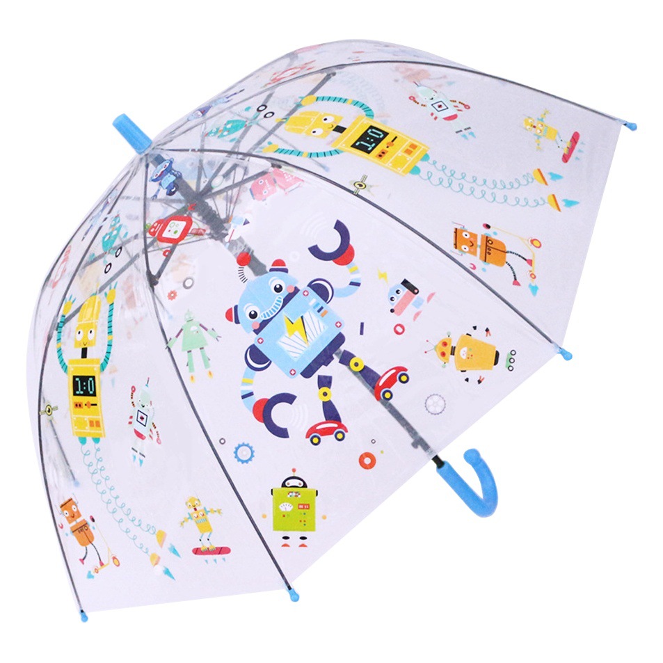 New 17-inch cute cartoon pattern transparent umbrella children's style transparent small umbrella kindergarten baby umbrella