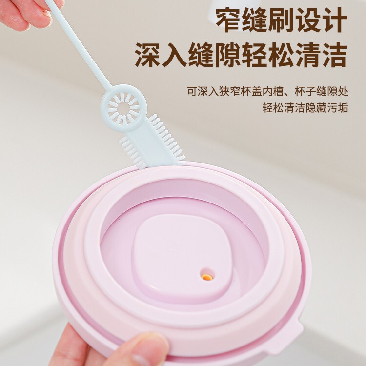 New flexible double-head suction tube brush all-in-one design hose milk bottle brush soft rubber extended cup lid brush cross-border