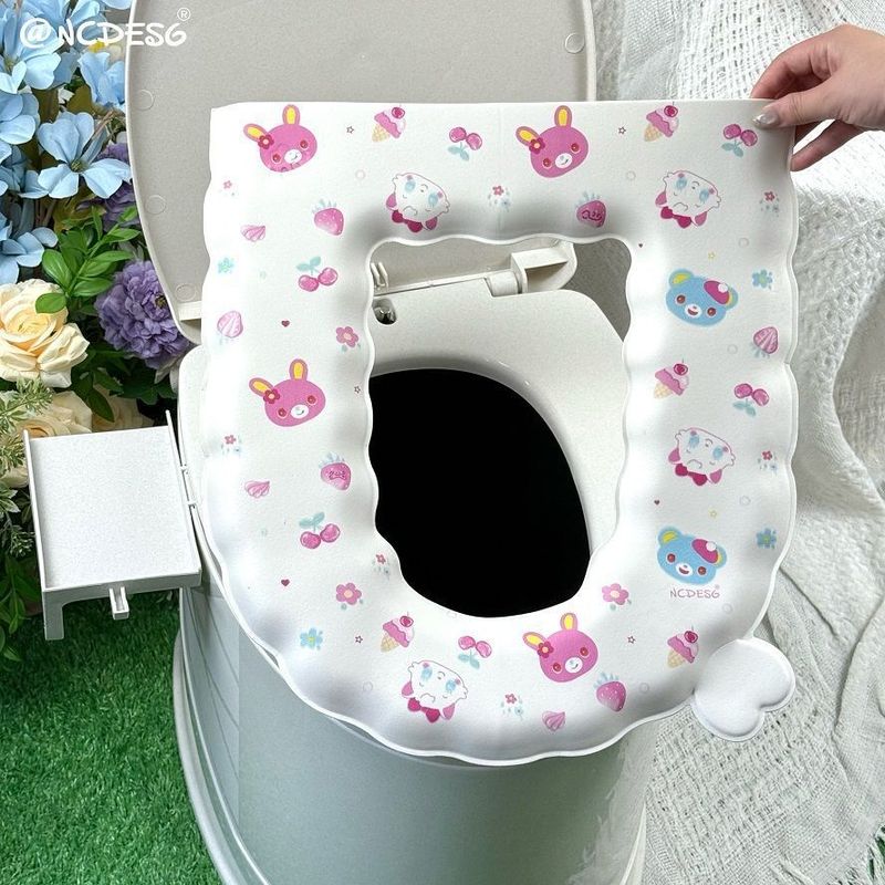 ドーパミンバニートイレマット防水増粘粘着タイプかわいいユニバーサル便座カバー家庭用洗える四季|undefined