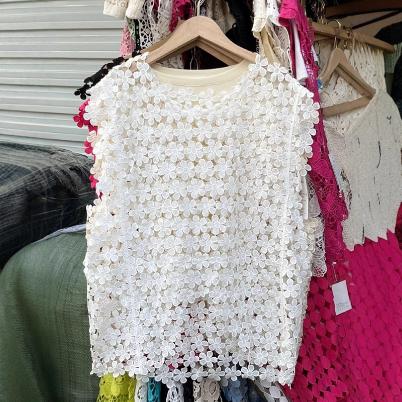 Elegant Vest, Stylish Top, Daisy Hollow Crocheted Lace Vest, Hollow Flower Top, Super Fairy, Suitable for Dating