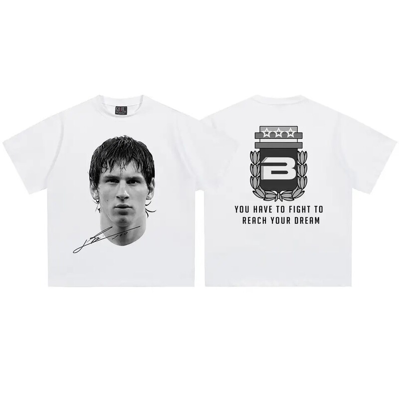 Lionel Messi Football T-Shirt with Inspirational Graphics, Cotton T-Shirt, Unprecedentedly Great Star, Unisex