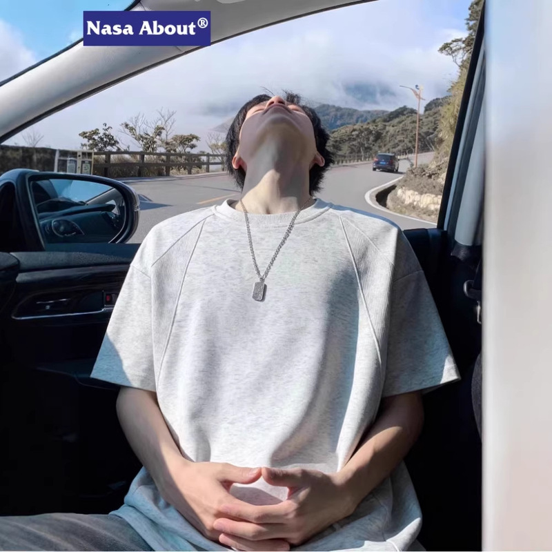 Nasa Deconstructed Spliced Round-Neck Short-Sleeved T-Shirt for Men, Summer 2026 New Style Loose Ice Silk Design Top Nasa Deconstructed Spliced Round-Neck Short-Sleeved T-Shirt for Men, Summer 2026 New Style Loose Ice Silk Design Top