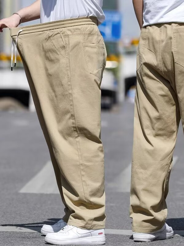 Fat Men's Large Size Casual Pants Men's Spring and Summer Plus Fat Enlarged Loose Straight Pants Fat Men's Thin Elastic Pants Fat Men's Large Size Casual Pants Men's Spring and Summer Plus Fat Enlarged Loose Straight Pants Fat Men's Thin Elastic Pants