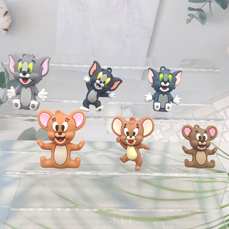 Cartoon mouse and cat keychains, direct sales from manufacturer; cartoon car bags, cute little gifts, chain links, wholesale.