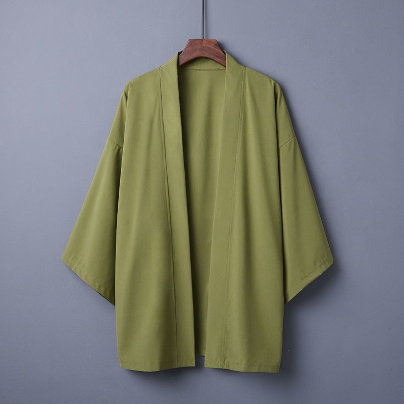 Japanese Demon Slayer anime cosplay kimono cardigan, new self-designed solid color haori sun protection jacket.