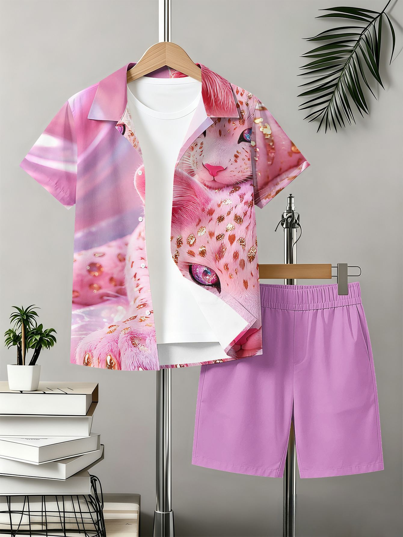 Boys Shirt And Shorts Set With 3d Printed Patterns For Summer_voghion.com