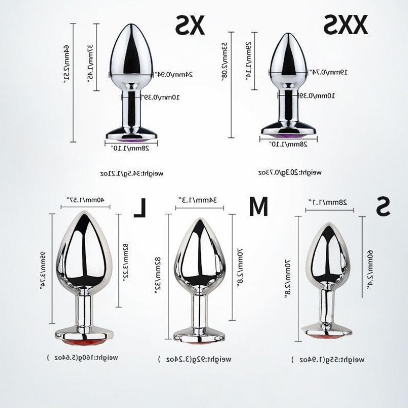 Plug metallici grandi, medi e piccoli per omosessuali, masturbazione, orgasmo, piacere sessuale, plug anali, prodotti per adulti_voghion.com