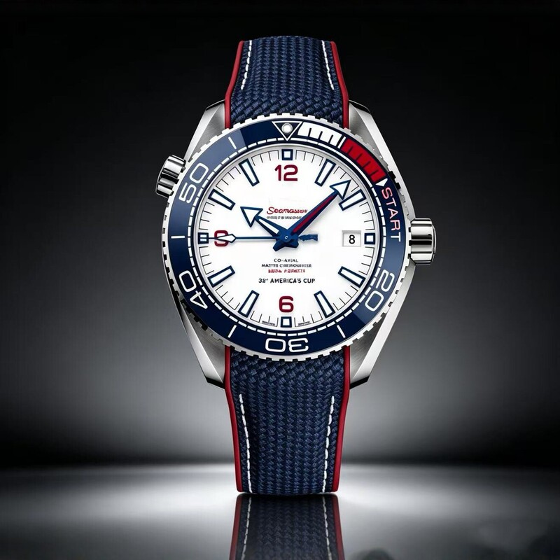 Foreign trade men's nautical-style European watch with luminous tape, duty-free tape watch, 4-hand GMT European watch manufacturer Foreign trade men's nautical-style European watch with luminous tape, duty-free tape watch, 4-hand GMT European watch manufacturer