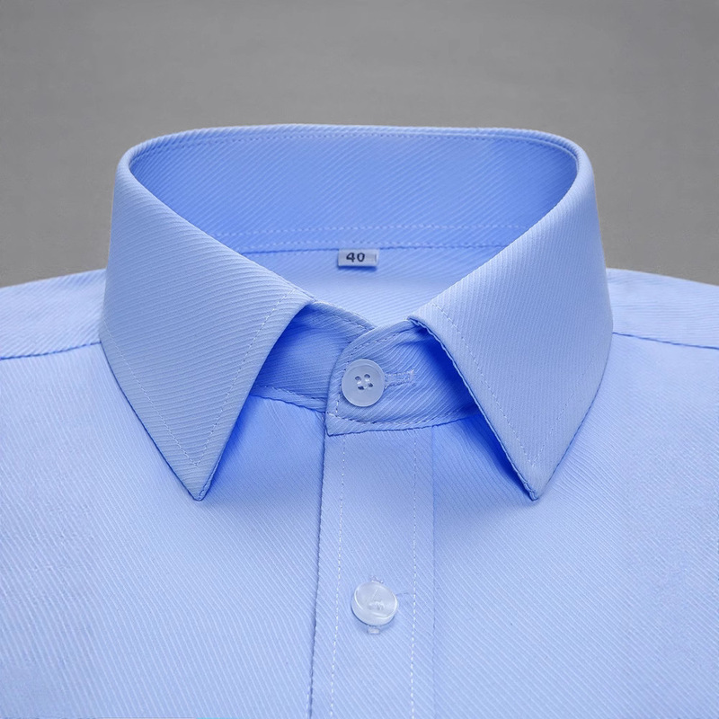 Men's Long-Sleeved Spring and Summer White Shirt Business Professional Formal Short-Sleeved Suit Shirt Wedding Best Man Blue and Black No-Iron Inch Men's Long-Sleeved Spring and Summer White Shirt Business Professional Formal Short-Sleeved Suit Shirt Wedding Best Man Blue and Black No-Iron Inch