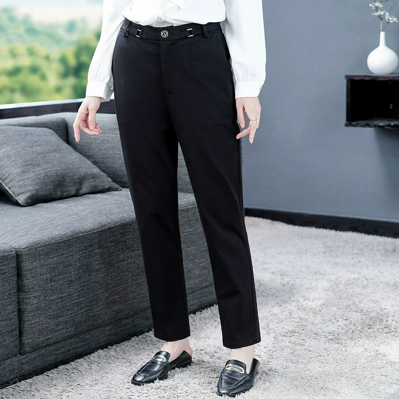 Летние прямые облегающие универсальные дышащие повседневные брюки большого размера для похудения в западном стиле, одежда для женщин среднего и пожилого возраста