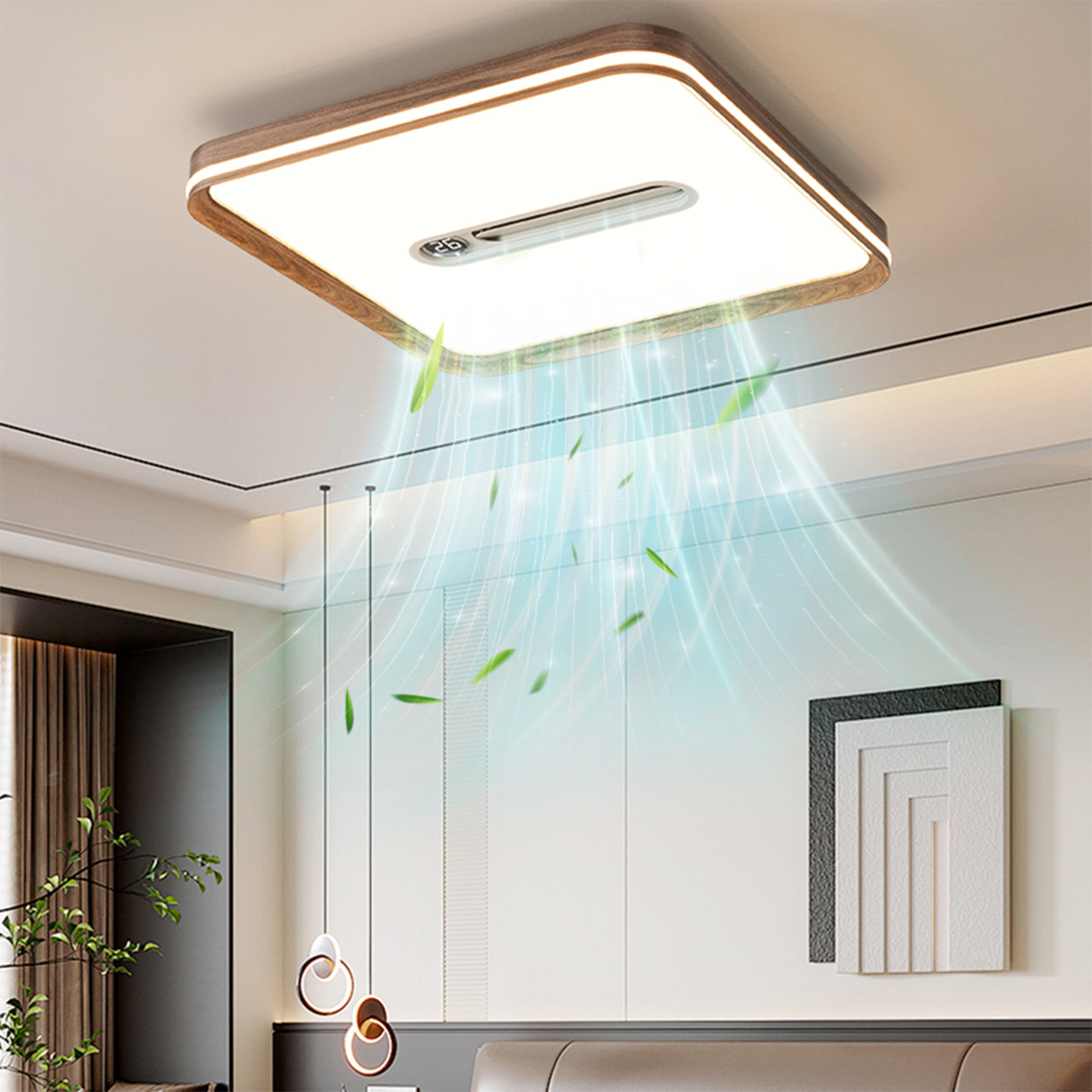 Ventilador invisible 2026 nueva atmósfera moderna simple ventilador doméstico sin hoja en el salón de la luz principal 115L image 4