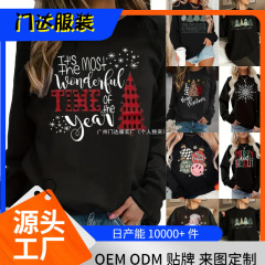 クロスボーダー クリスマス レディース ワンピース ラウンドネック スウェットシャツ AliExpress Amazon Independent Station TEMU 欧米で承認