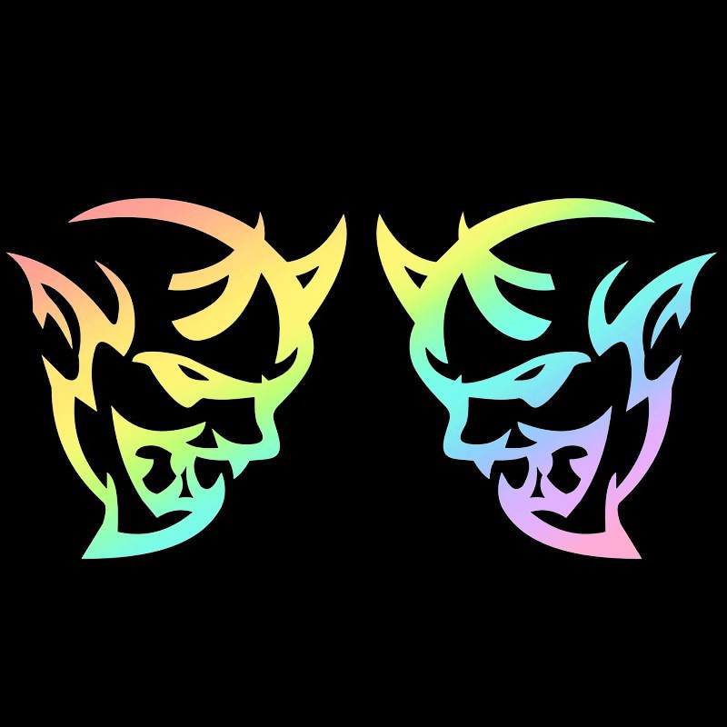 A형 레이저 악마 머리 10*10CM 쌍