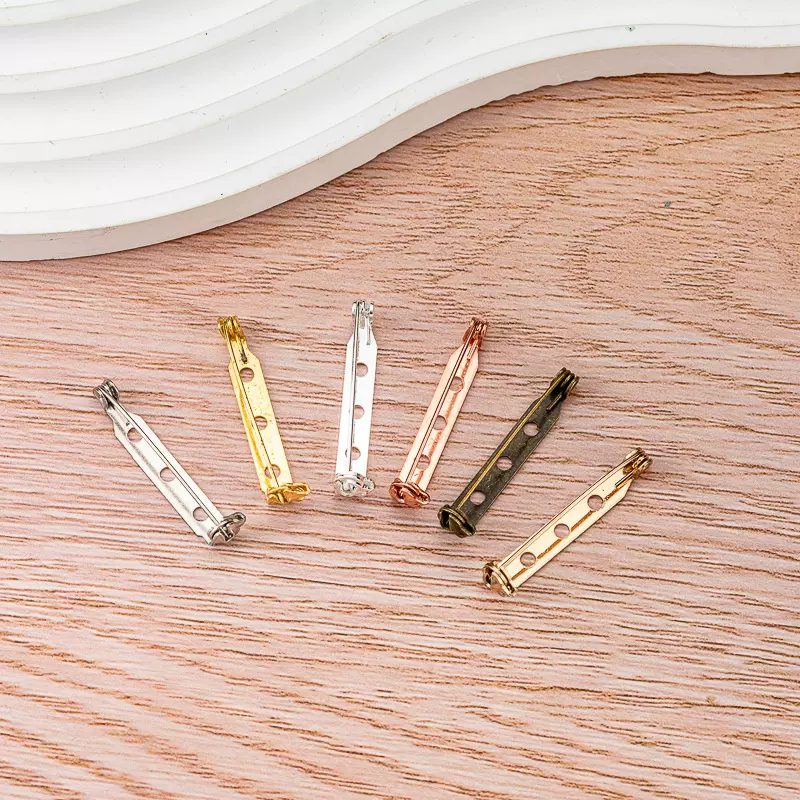 金属电镀保险简针大小号有孔别针保险胸针铜铁质胸花diy饰品配件