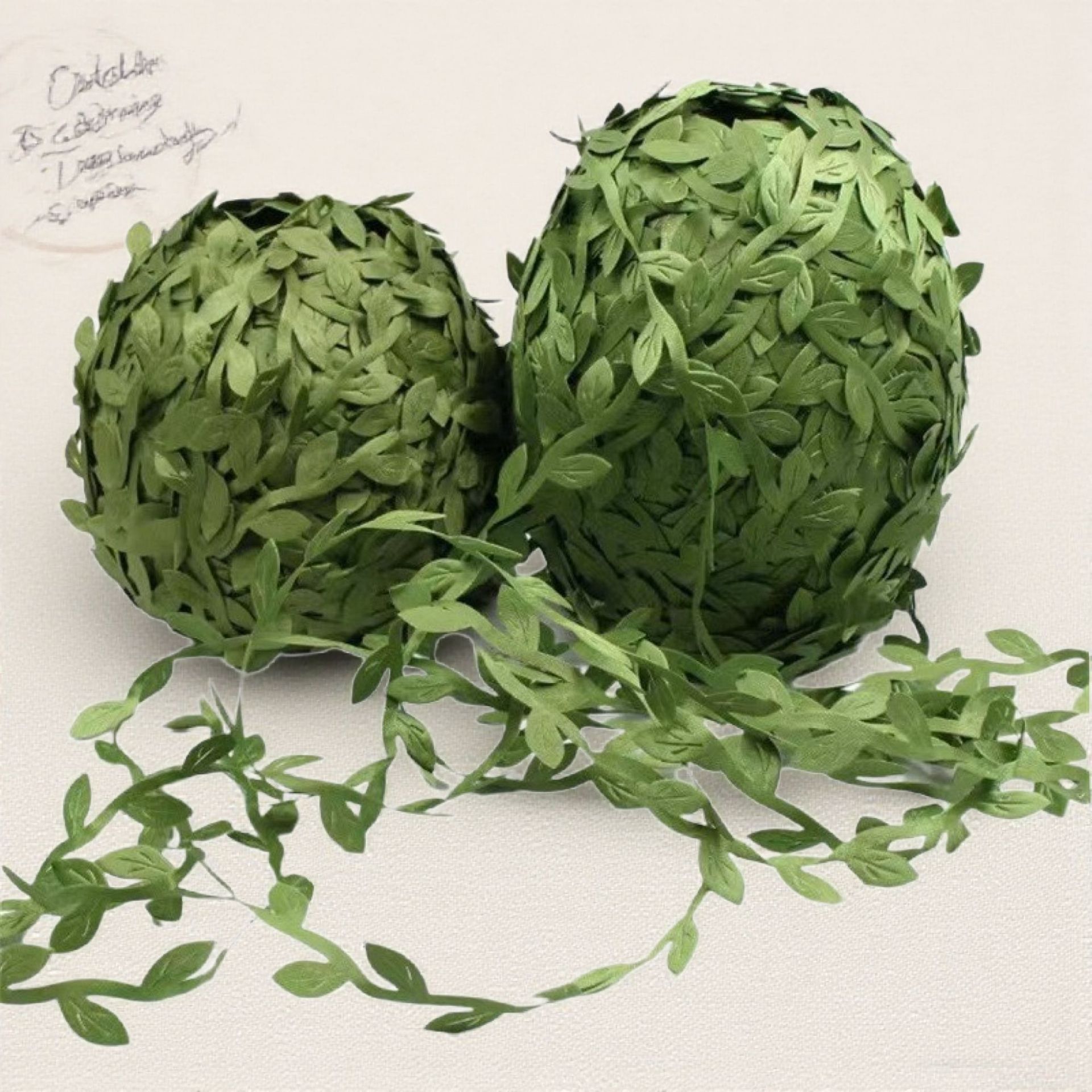 跨境仿真柳叶树叶布料花环藤条家居装饰仿真藤条DIY配件装饰花配