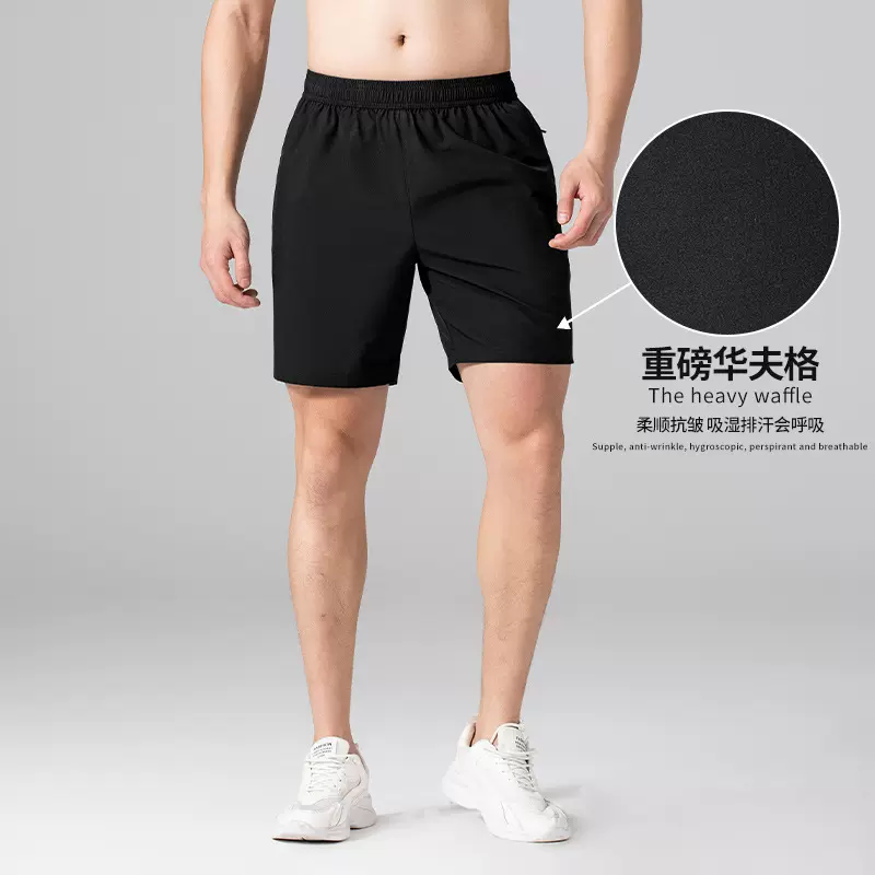 跨境夏季速干短裤男装运动四分裤 跑步健身短裤男沙滩裤休闲中裤