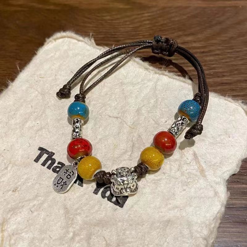컬러 세라믹 행운의 팔찌