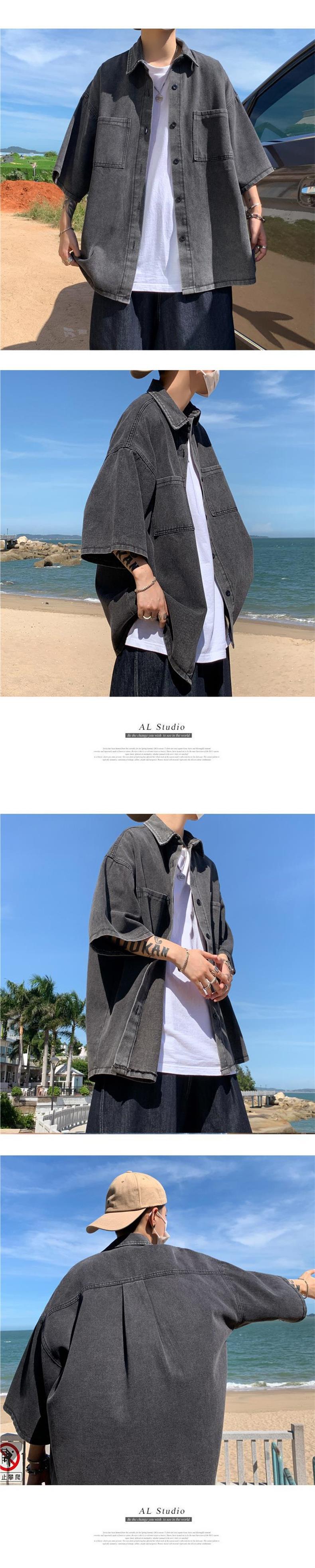 Men's Loose Denim Jacket For Summer In Hong Kong Style_voghion.com