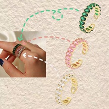 INSС��Ůʽ�r�аٴ��ָ�18k���~��ʯ�E�A���_�ڿ��{��ָ