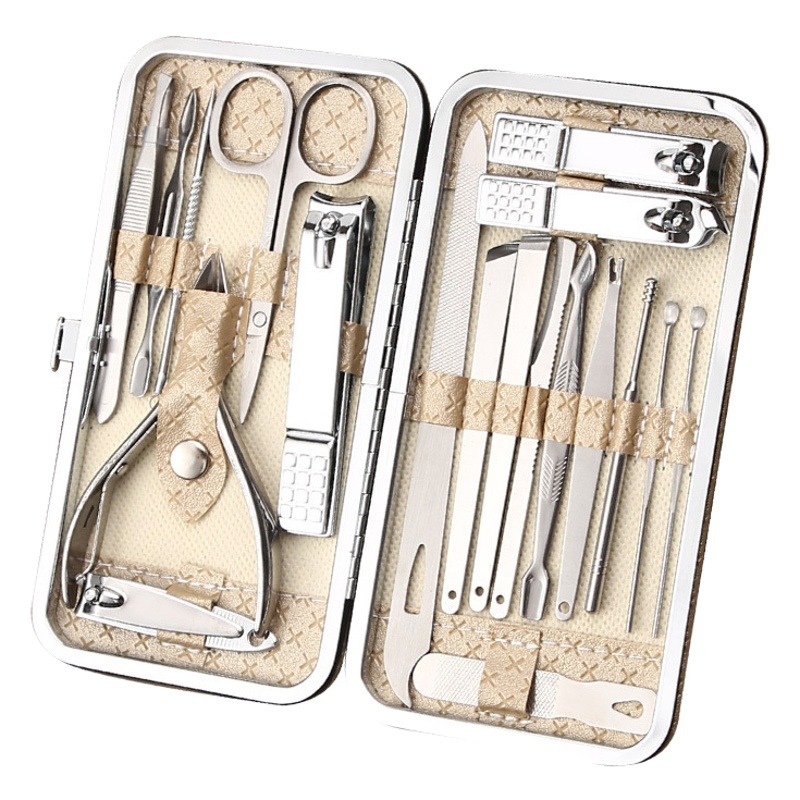 Fábrica de acero inoxidable cortaúñas 19-piece set pedicura cortaúñas sola manicura belleza manicura herramientas al por mayor