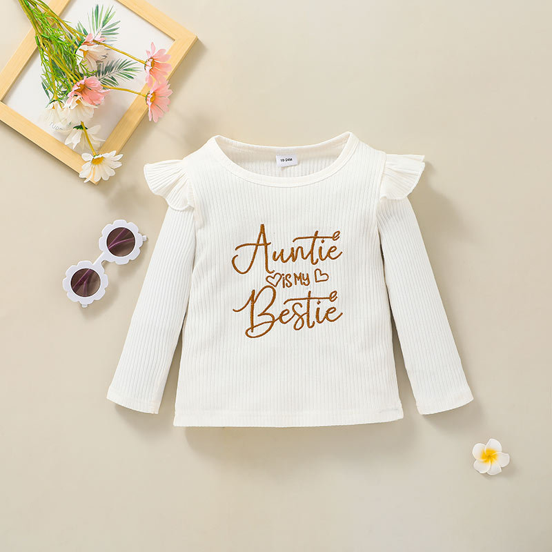 European And American Alphabet T-shirt Two-piece Baby Long-sleeved Tops And Trousers Suit display picture 4