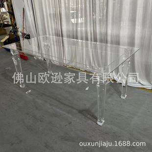 Nordic Transparent Acrylic Glass Table Fashion Milk Tea Shop Round Table Square Table Simple Home Dining Table Wholesale New