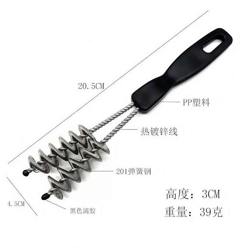 跨境新款烧烤工具清洁刷弹簧刷头钢丝刷子烧烤架网烧烤炉清洗刷|undefined