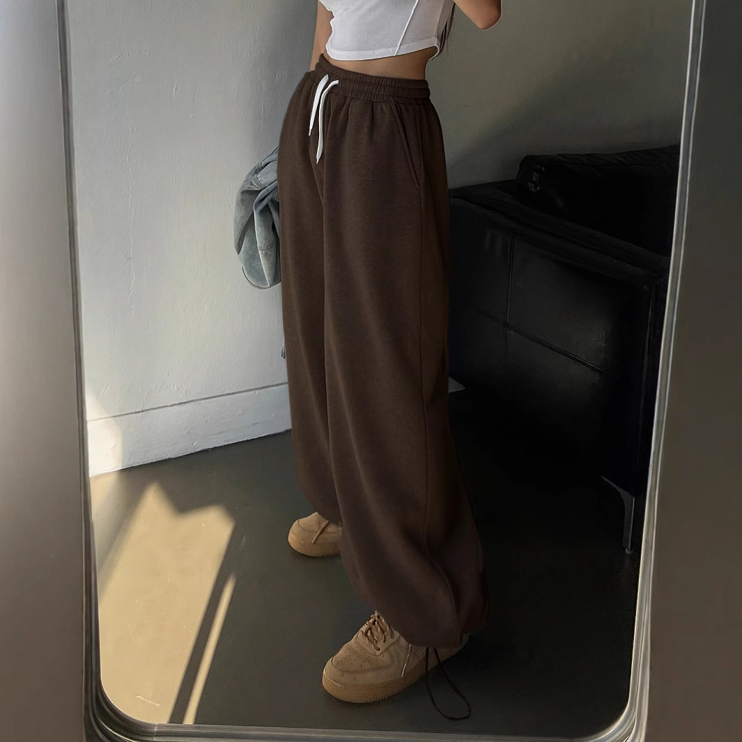 Leggings sueltos transfronterizos, pantalones grises, mujeres, pantalones deportivos baggy vintage casual de Amazon