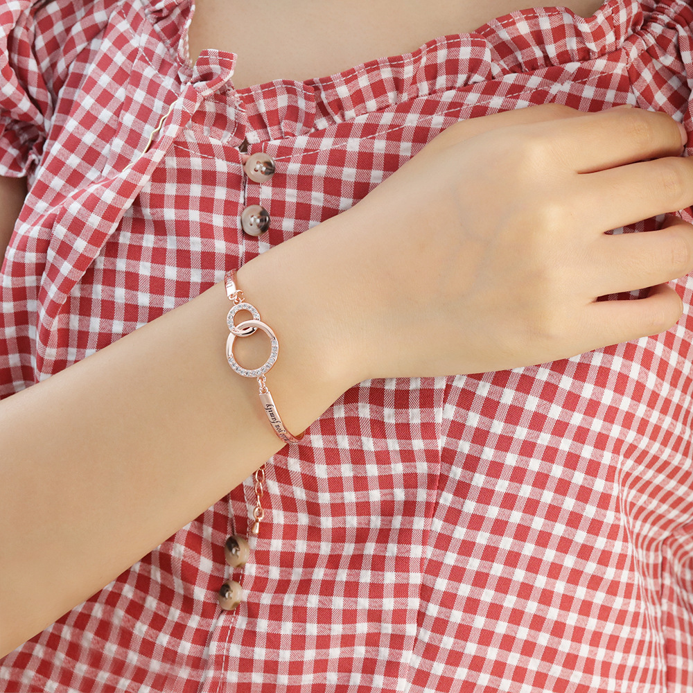 Casual Sweet Heart Shape Crown Rhombus Copper Zircon Bangle In Bulk display picture 5