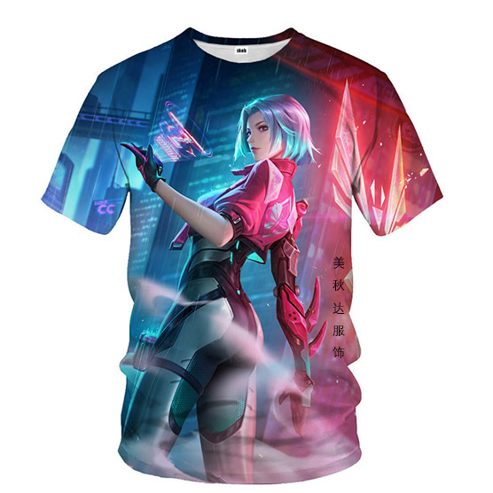 2023新款青少年王者荣耀短袖3D印花男夏季T恤衫 中小学生儿童上衣