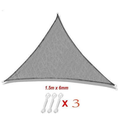 Avtomobil yan çətirləri Cloth, Sunshade Net, Beach Garden - 3-corner-sunshade-sail-gray-33m-send-connecting-rope-ready-stock