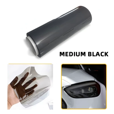 Light Protective Film, Car headlight protective film - imported-tpu-medium-black-light-film-30cm15m