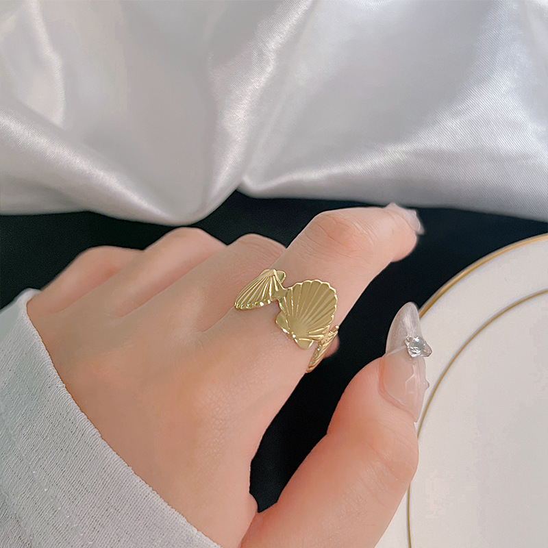 新中式复古沙金开口可调节戒指女新款时尚甜美轻奢小众精致指环|undefined
