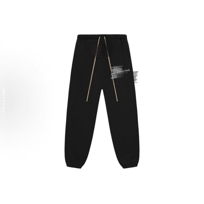 Essentials-25FW-フリースレタープリントトレンドブランドスポーツカジュアルレギンスパンツ、スリムでゆったりとした着心地|undefined