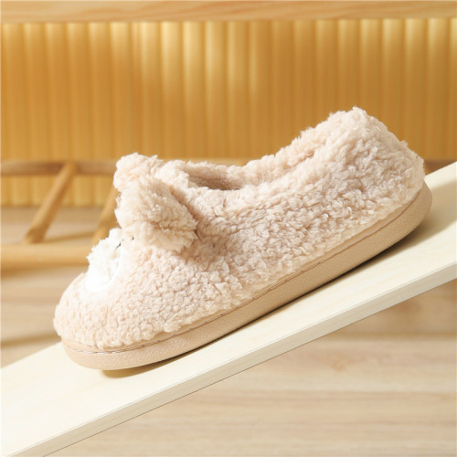 Women's Cute Winter Indoor Home Slippers with Cotton, Non-Slip, Bear Plush, Couple Cartoon Slippers for Winter Wholesale