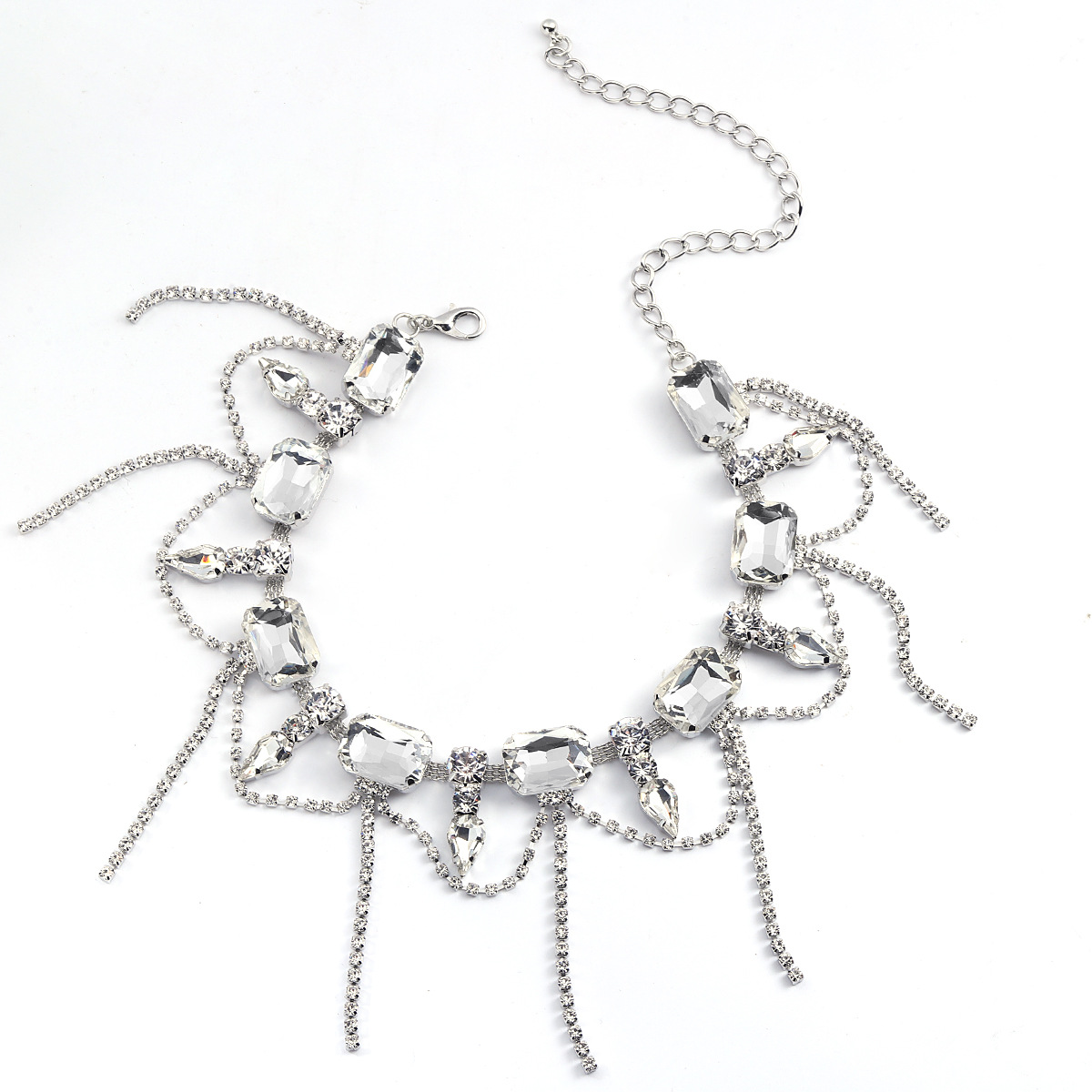 new fashionable short rhinestone baroque fringed choker alloy necklacepicture2
