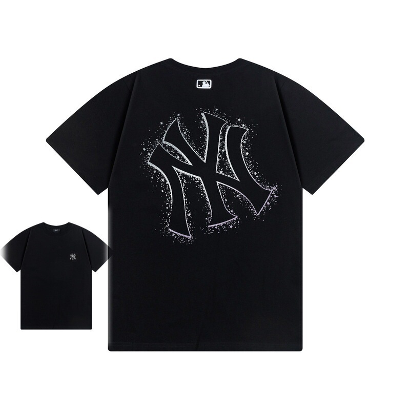 クロスボーダー MLB&NY ベーシックプリント高品質レディース T メンズ半袖コレクション共同ブランドの純綿通気性ボトリングシャツ|undefined
