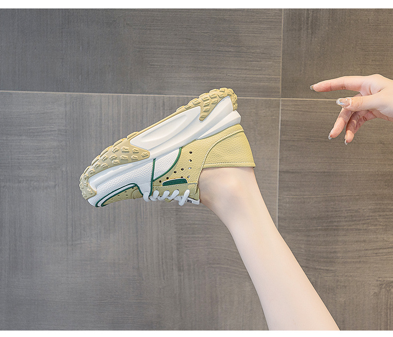Giày sneaker nữ da thật đế dày phong cách thể thao tăng chiều cao, có thể xỏ như dép, mẫu hè 2026 — M2328 màu tím, M2328 màu đen, M2328 Màu Đỏ, M2328 màu xanh lá chi tiết 24