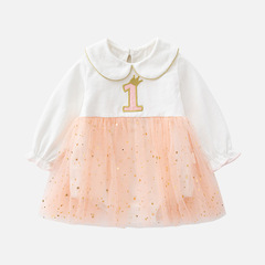 嬰兒衣服春夏裝連衣裙新生寶寶滿月百日宴蕾絲公主裙周歲宴禮服裙