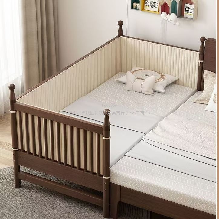 Changyuebang Single Large Bed Solid Wood Splicing Boy Girl Kidsren's Guardrail Splicing Bed Widened Bed with Bedside Baby