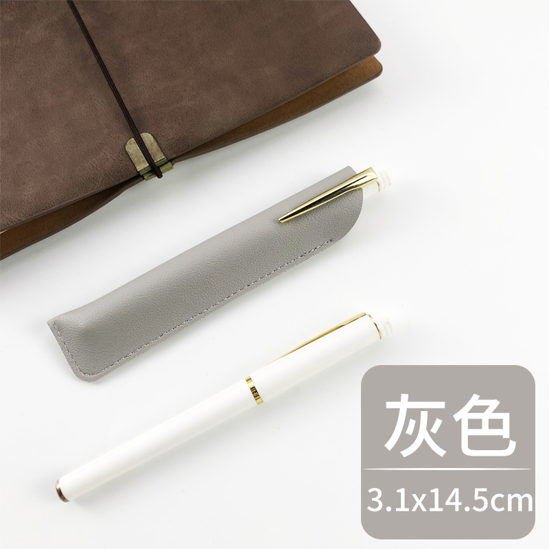 En stock de cuero titular de la pluma personalizable LOGO pluma bolígrafo caja de la pluma de cuero al por mayor resistente al desgaste resistente a los arañazos caja de la pluma de la pu