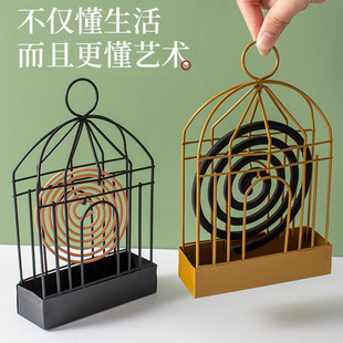 Creative Hanging Mosquito Coil Holder for Home Use, Nordic Metal Birdcage Mosquito Coil Tray, Fireproof Sandalwood Ash Catcher, Mosquito Coil Burner