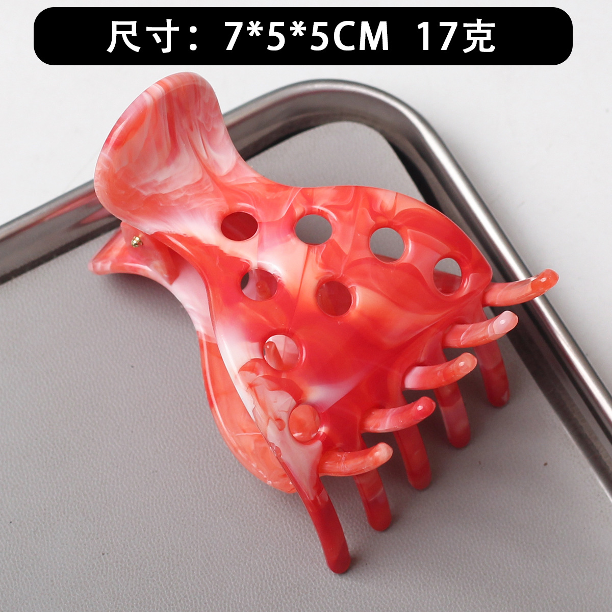Amazon Hot Strawberry Hairpin mujer alta sensación de mármol clip de cola de caballo detrás de la cabeza fija clip de cabello